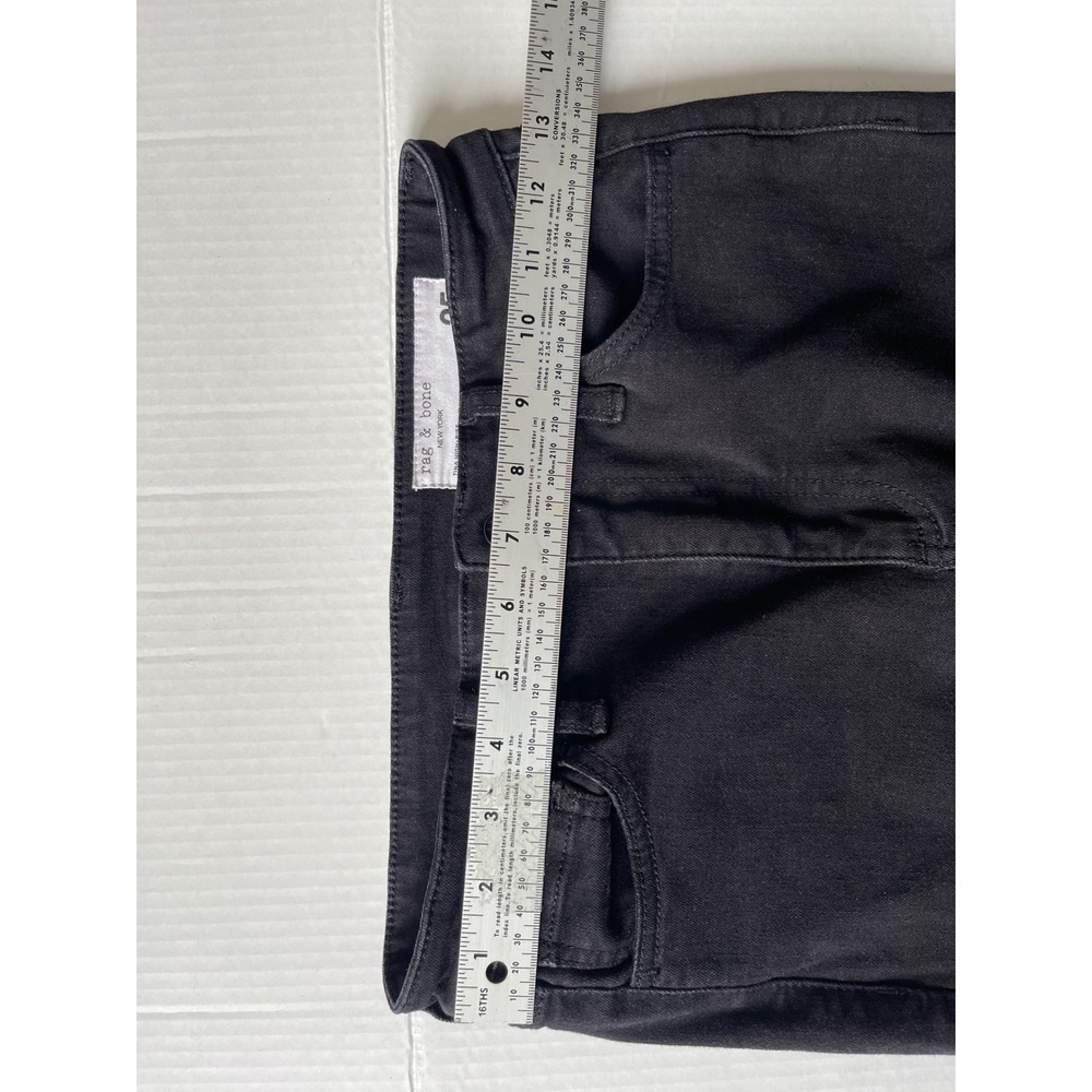Rag and Bone High Rise Skinny Jeans Black Stretch Denim Size 25‎ - Picture 9 of 13